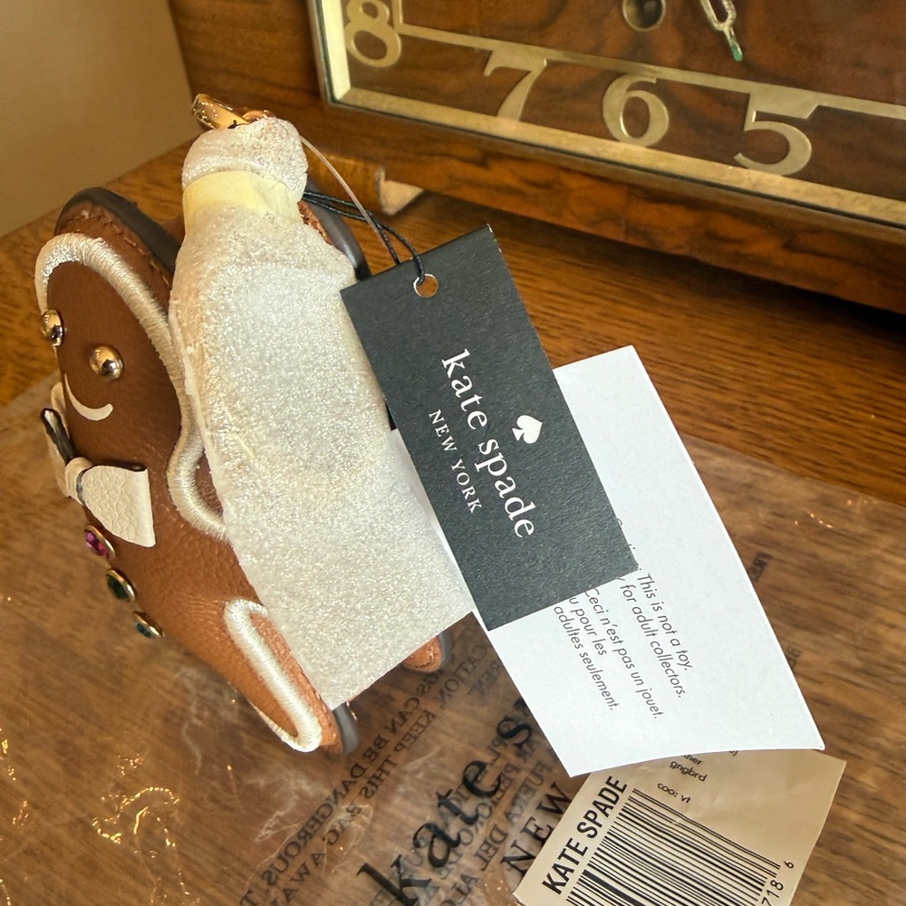 ❤️Authentic NWT Kate Spade Gingerbread Man Leather Bag charm❤️ - Picture 8 of 13